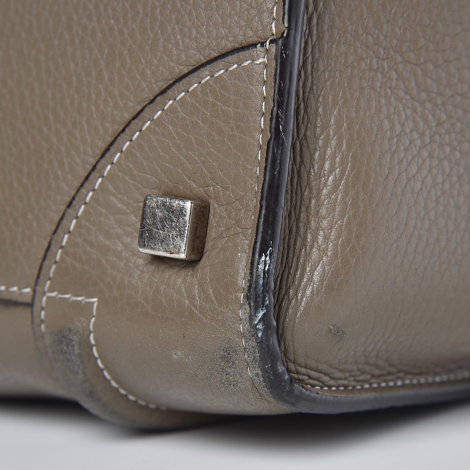 Celine Drummed Calfskin Mini Luggage Souris 17 of 26
