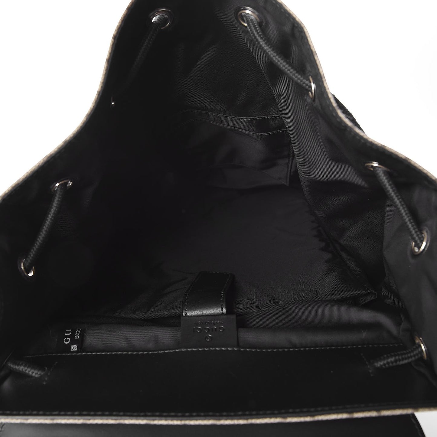 Soft GG Supreme Monogram Double Buckle Backpack Beige Black
