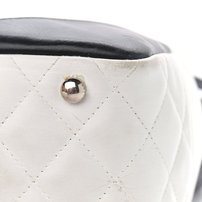 Chanel Calfskin Quilted Large Cambon Bowler White Black 13 of 14