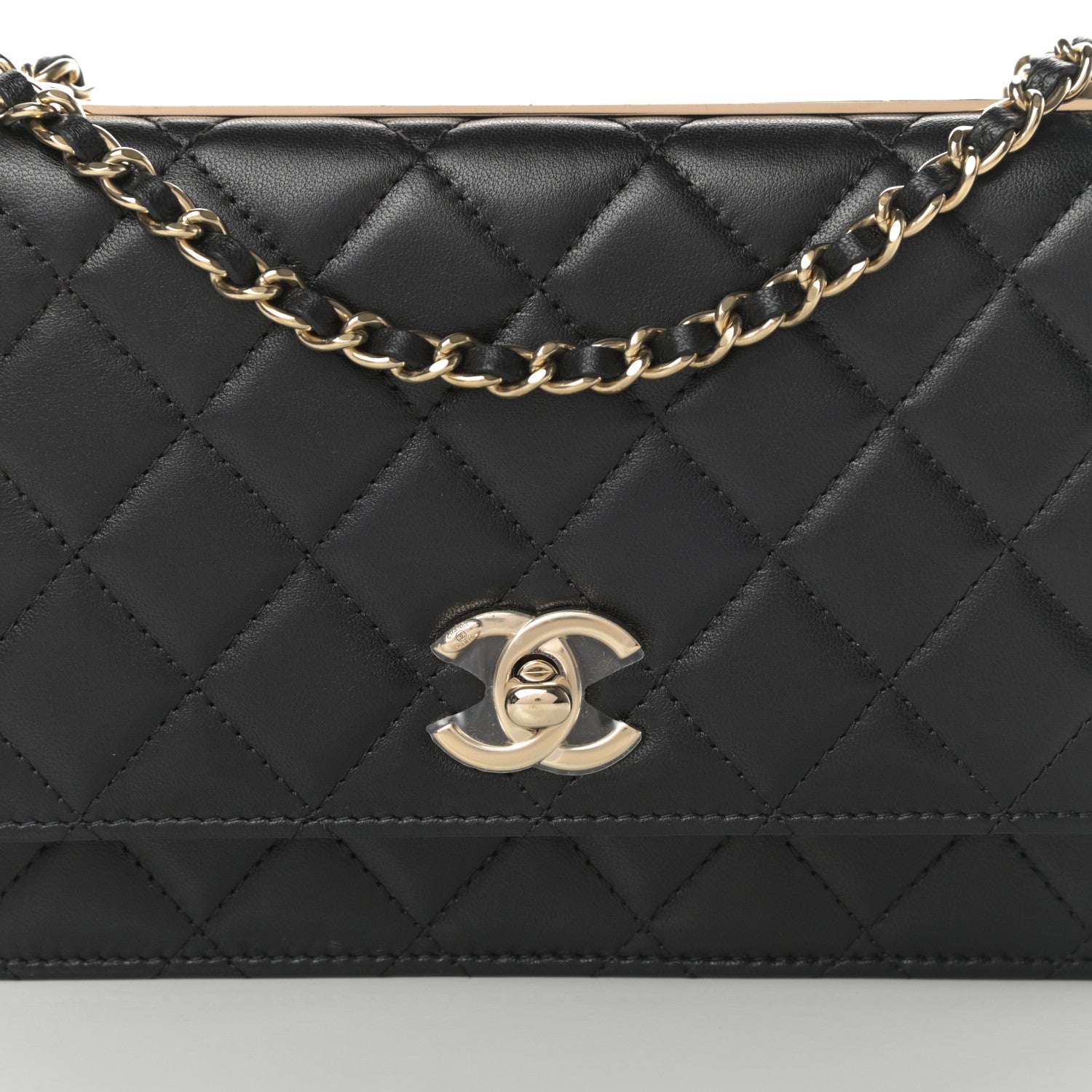 Chanel Lambskin Quilted Trendy CC Wallet On Chain WOC Black 9 of 14