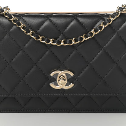 Chanel Lambskin Quilted Trendy CC Wallet On Chain WOC Black 9 of 14