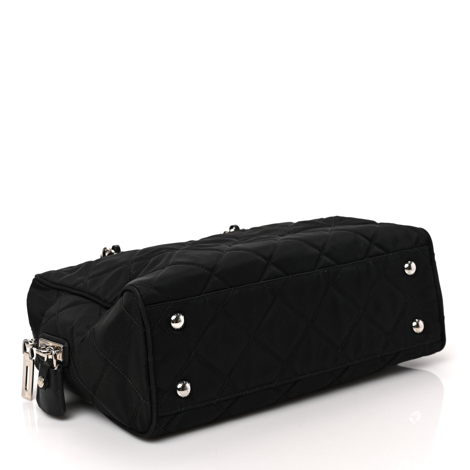 Prada Nylon Tessuto Impuntu Quilted Shoulder Bag Black 4 of 8