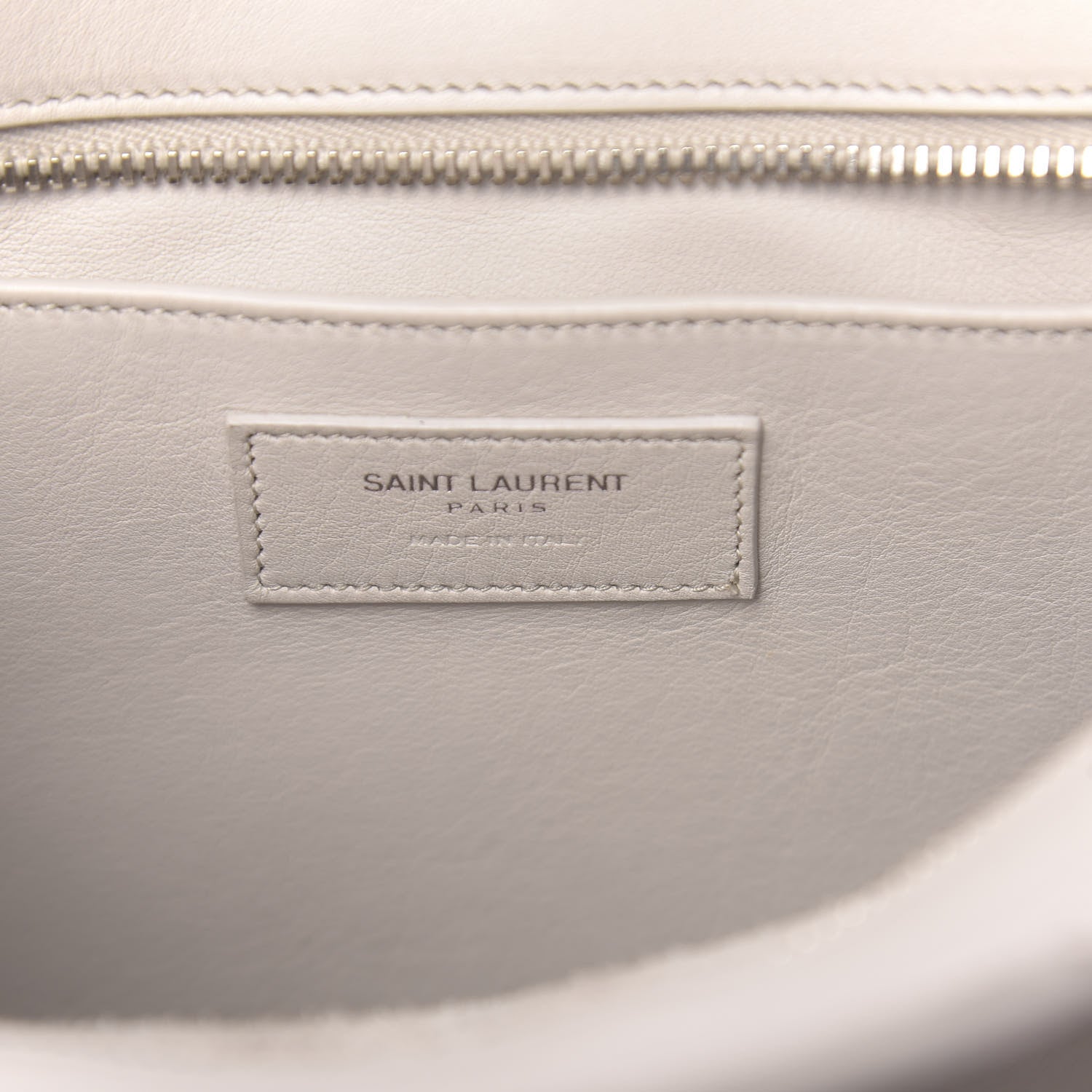 Saint Laurent Smooth Calfskin Baby Monogram Cabas Gris Perle 7 of 22