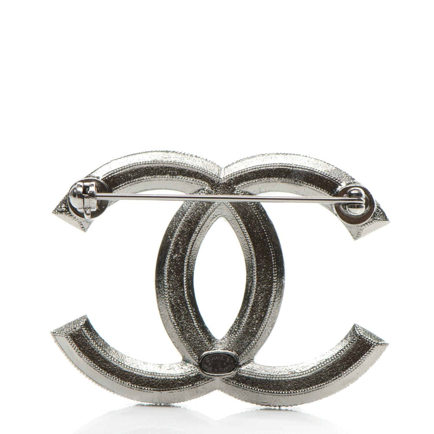 Chanel Ruthenium Bead CC Brooch Dark Grey 3 of 5