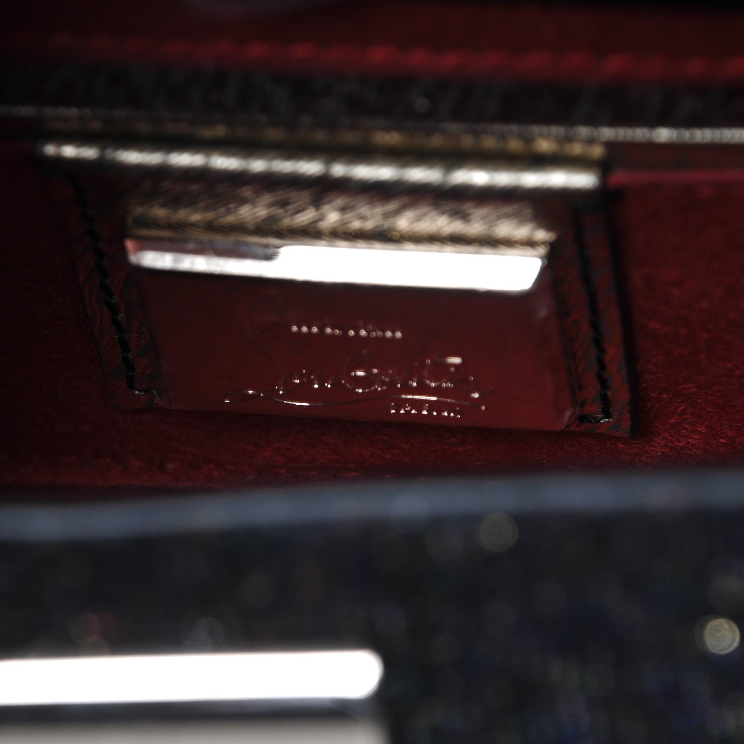 Christian Louboutin Glitter Calfskin Spikes Sweety Charity NV Crossbody Gold 6 of 7