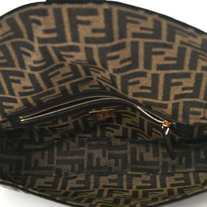 Fendi Fabric Jacquard FF 1974 Medium Baguette Tobacco Moro Black 5 of 11