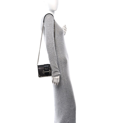 Prada Metallic Vitello Saffiano Cahier Bag Ferro Black 2 of 10