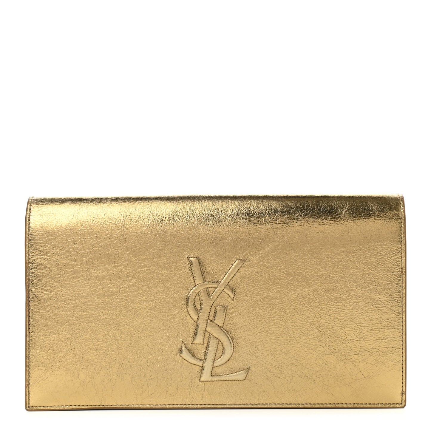 Metallic Calfskin Monogram Large Belle De Jour Clutch Gold