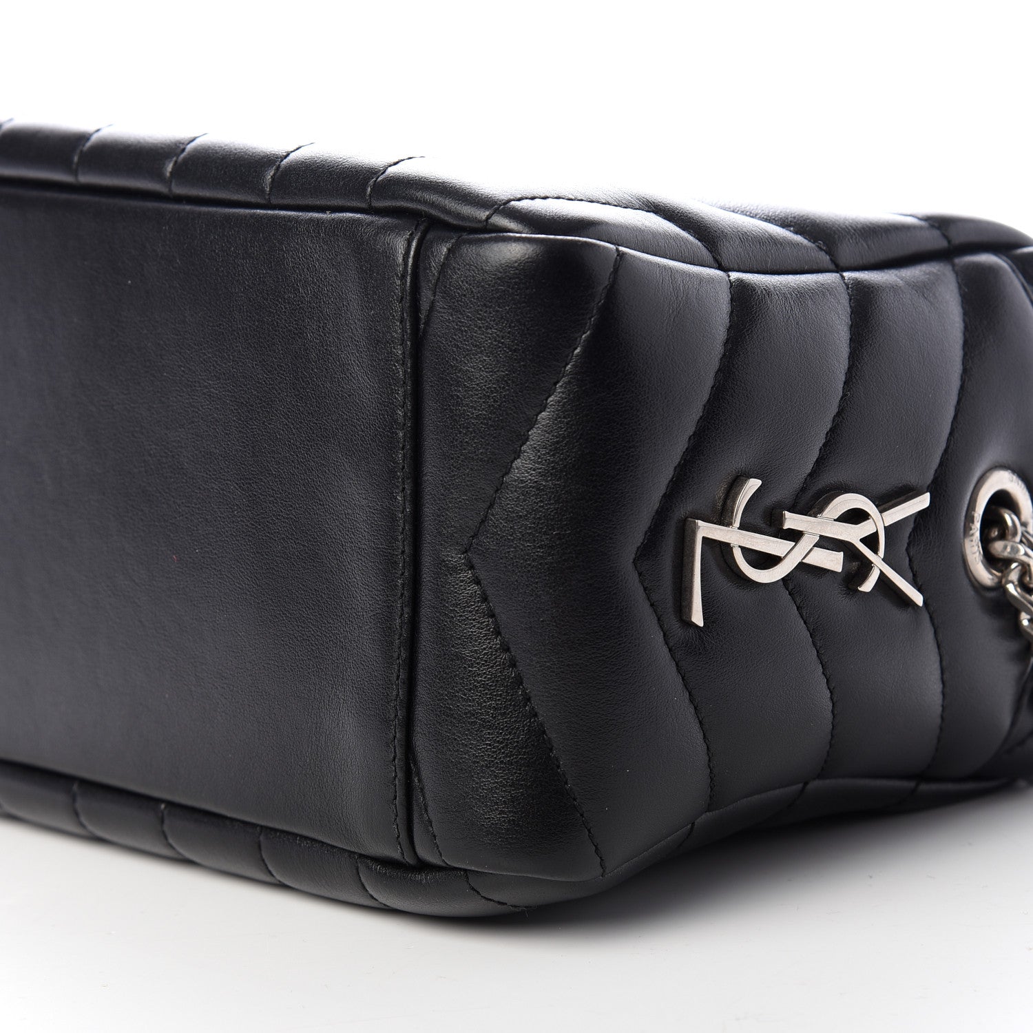 Saint Laurent Calfskin Y Quilted Monogram Small Loulou Bowling Bag Black 7 of 9