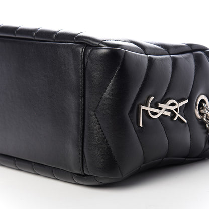 Saint Laurent Calfskin Y Quilted Monogram Small Loulou Bowling Bag Black 7 of 9