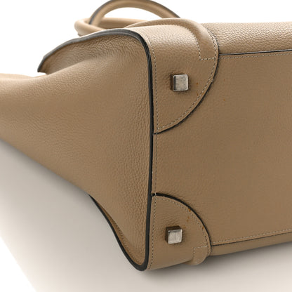 Celine Drummed Calfskin Mini Luggage Dune 7 of 14