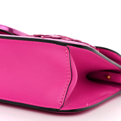 Valentino Garavani Calfskin Floral Embellished Monochrome Vlogo Loco Shoulder Bag Pink PP 12 of 12