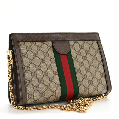 Gucci GG Supreme Monogram Web Small Ophidia Chain Shoulder Bag Brown 3 of 11