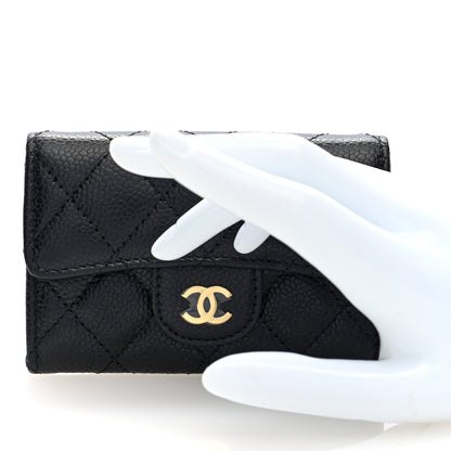 Chanel Caviar Quilted Flap Card Holder Wallet Black 2 of 7