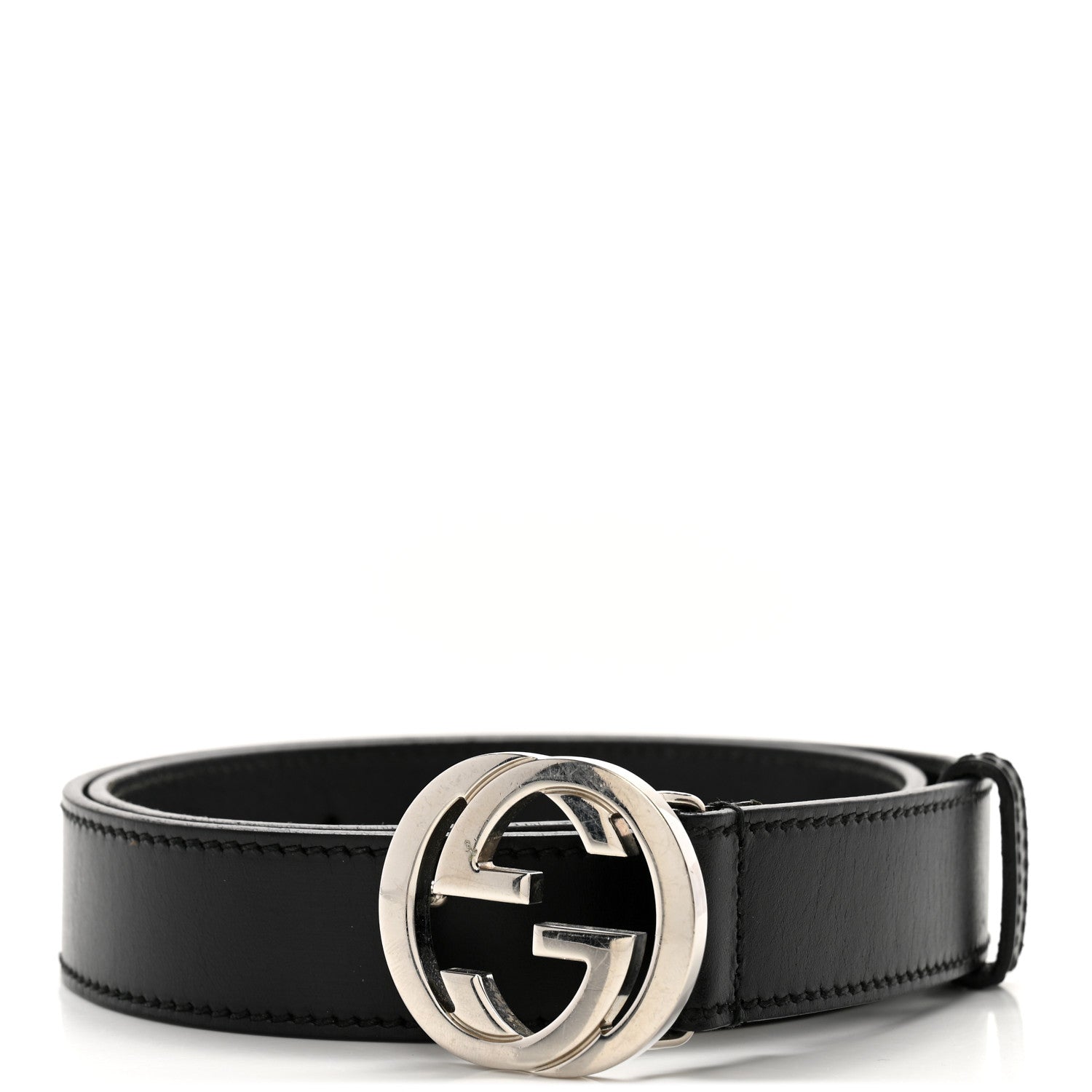 Gucci Calfskin Interlocking G Belt 80 32 Black 1 of 7