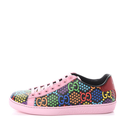 Gucci GG Supreme Monogram Psychedelic Womens Ace Sneakers 36 Black Multicolor Sugar Pink 1 of 8