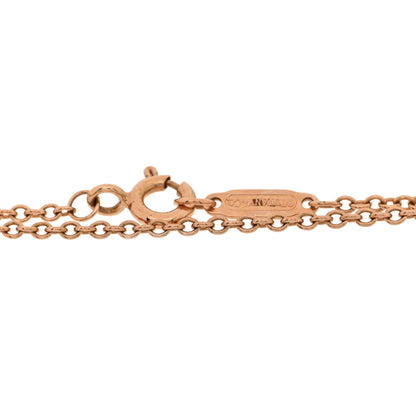 Tiffany 18K Rose Gold Diamond T Double Chain Bracelet 3 of 4