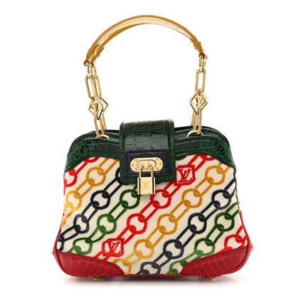 Louis Vuitton Alligator Velvet Chains Mini Linda Red Green Yellow 1 of 10