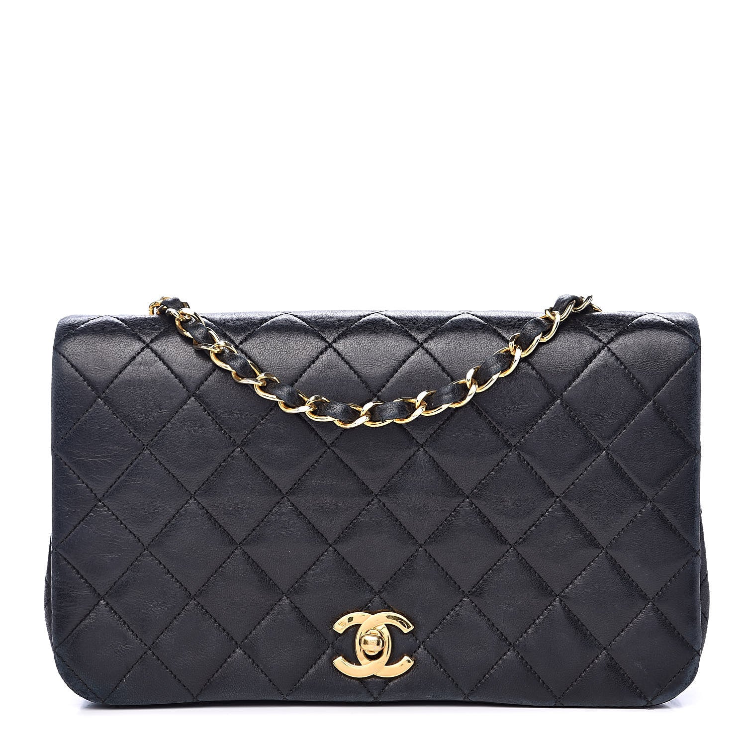 Chanel Lambskin Quilted Small Single Flap Bag Black 1 of 15