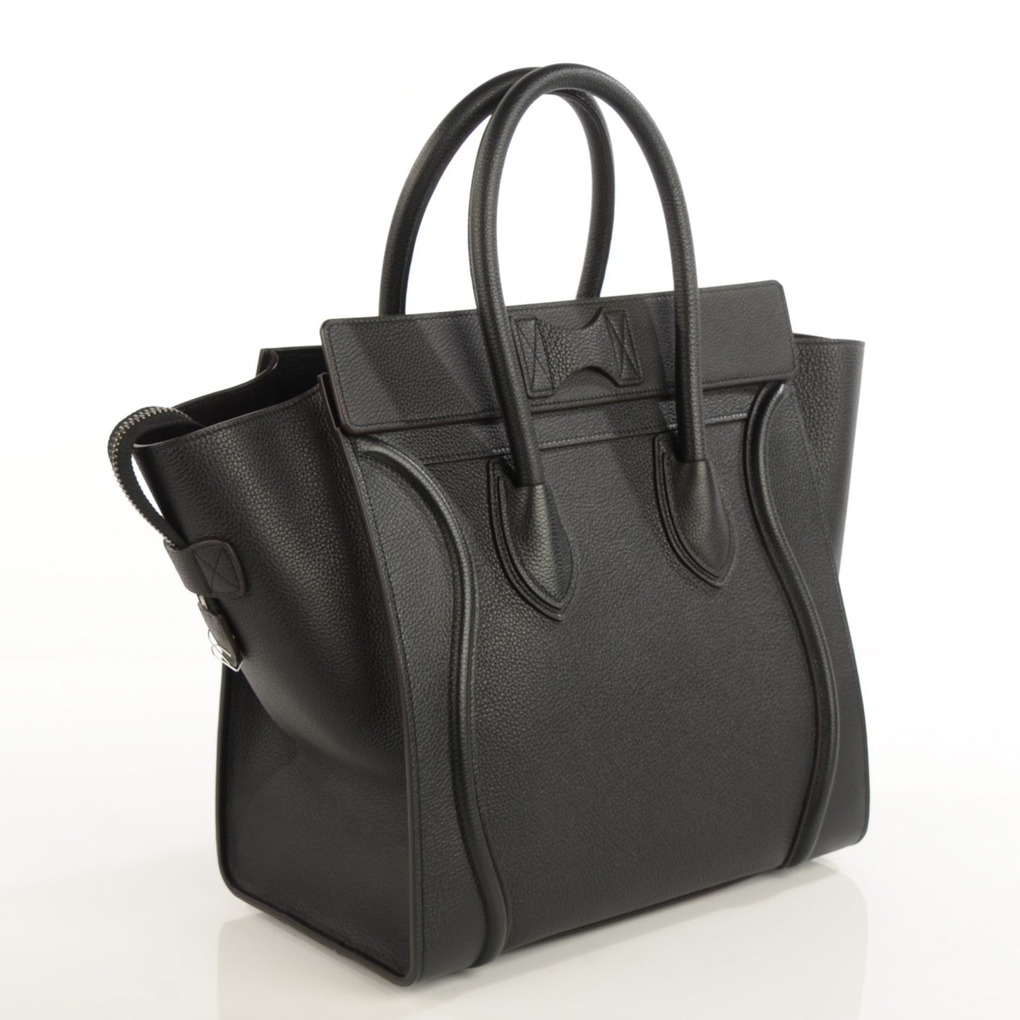 Drummed Calfskin Mini Luggage Black