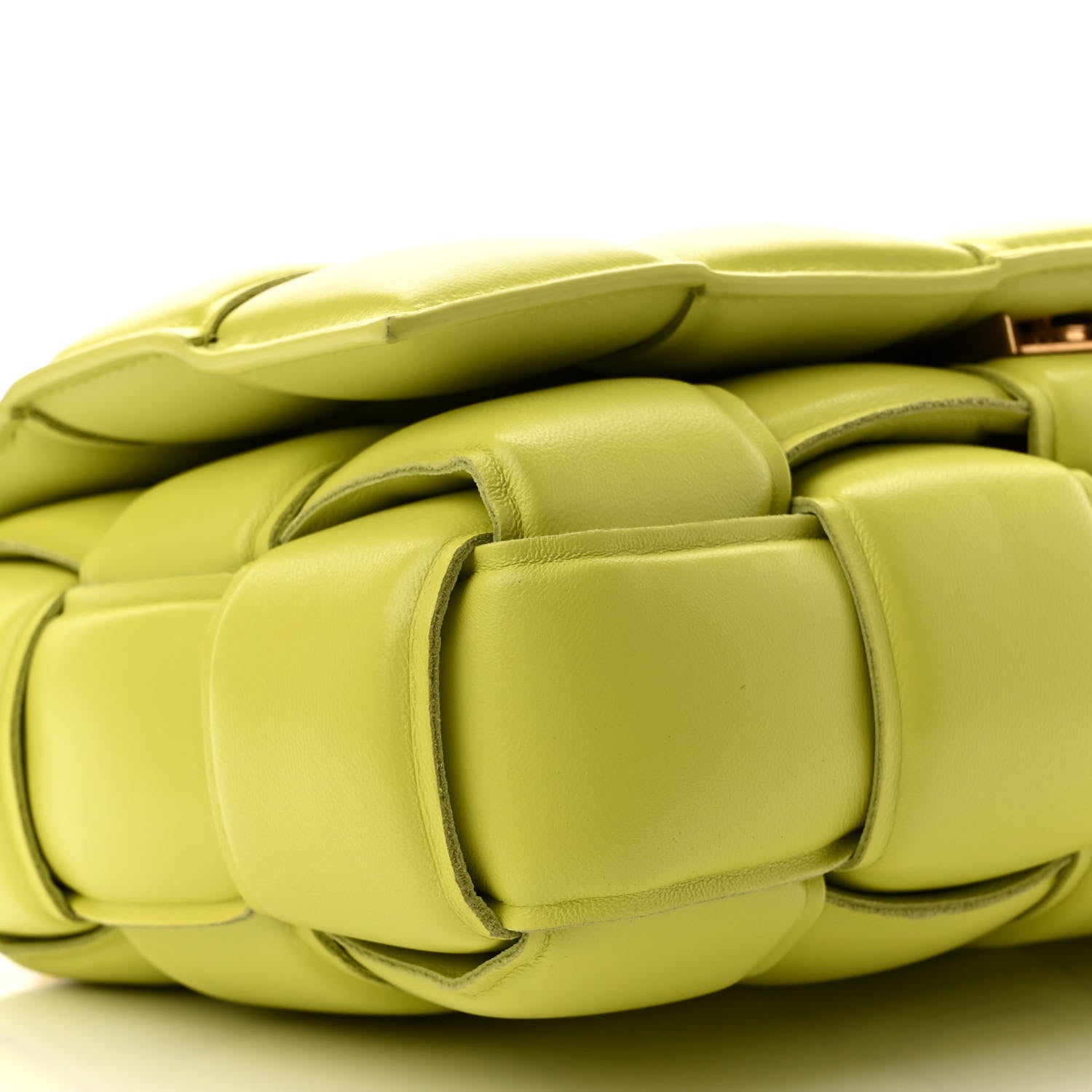 Bottega Veneta Lambskin Maxi Intreccio Padded Chain Cassette Crossbody Bag Seagrass 9 of 10