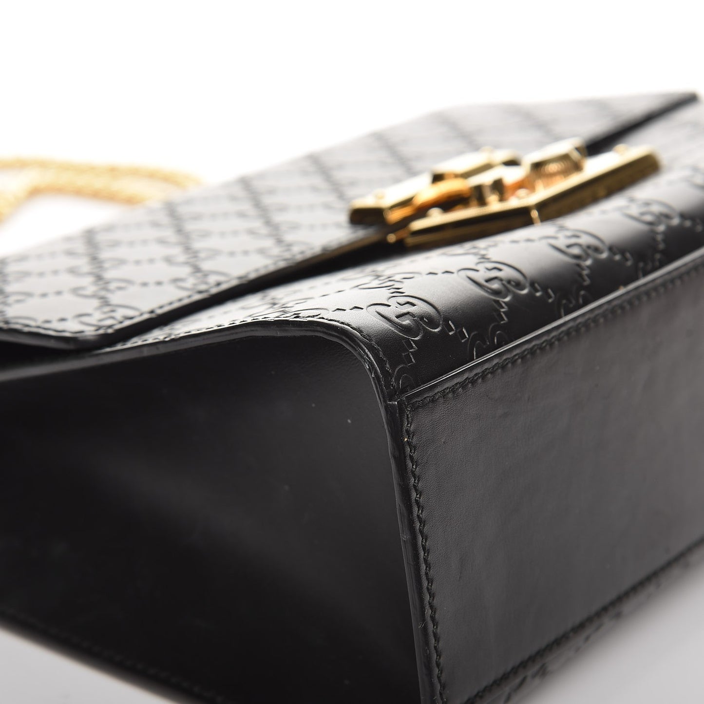 Guccissima Medium Padlock Shoulder Bag Black