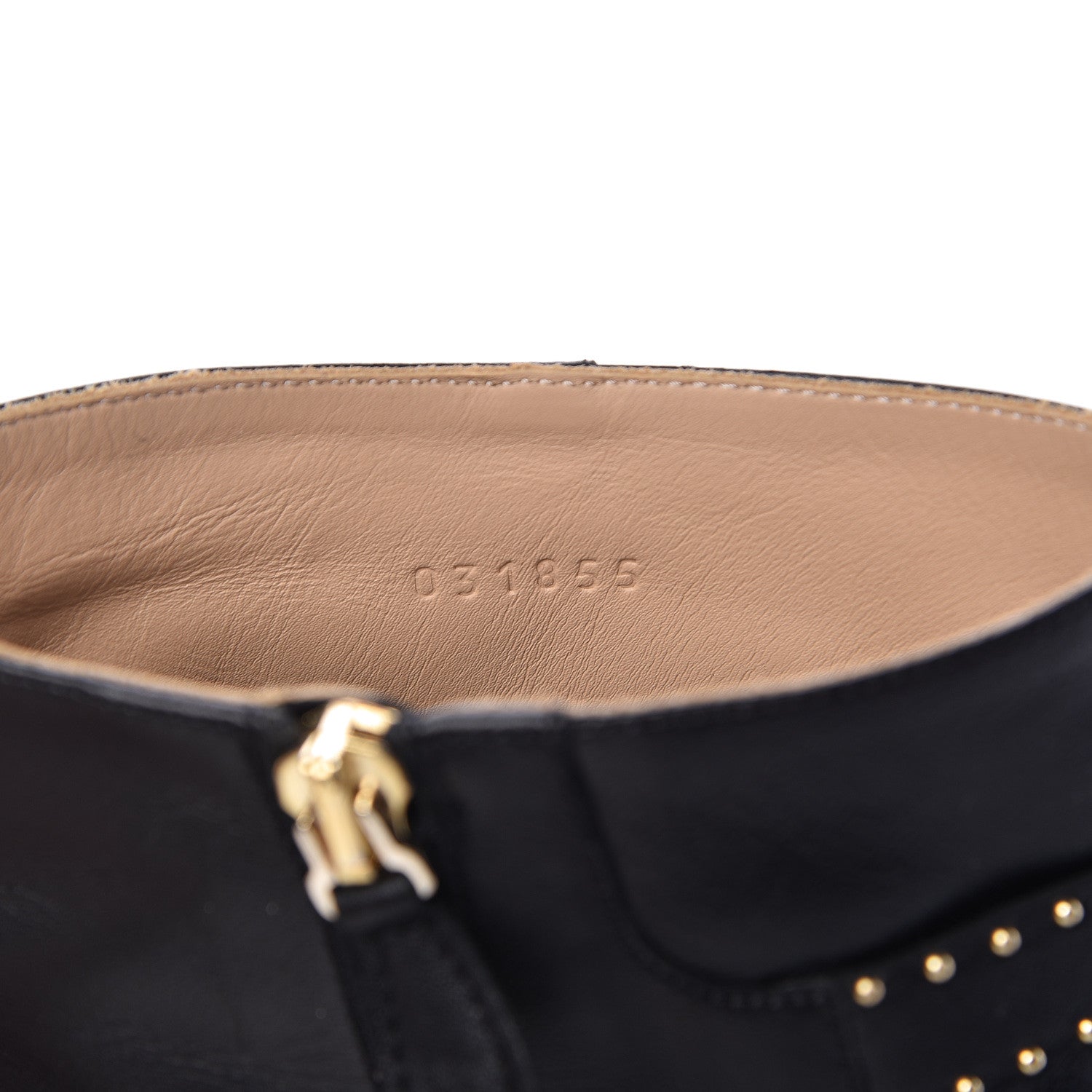 Chloe Nappa Sheepskin Studded Susanna Ankle Boots 39 Black 8 of 8