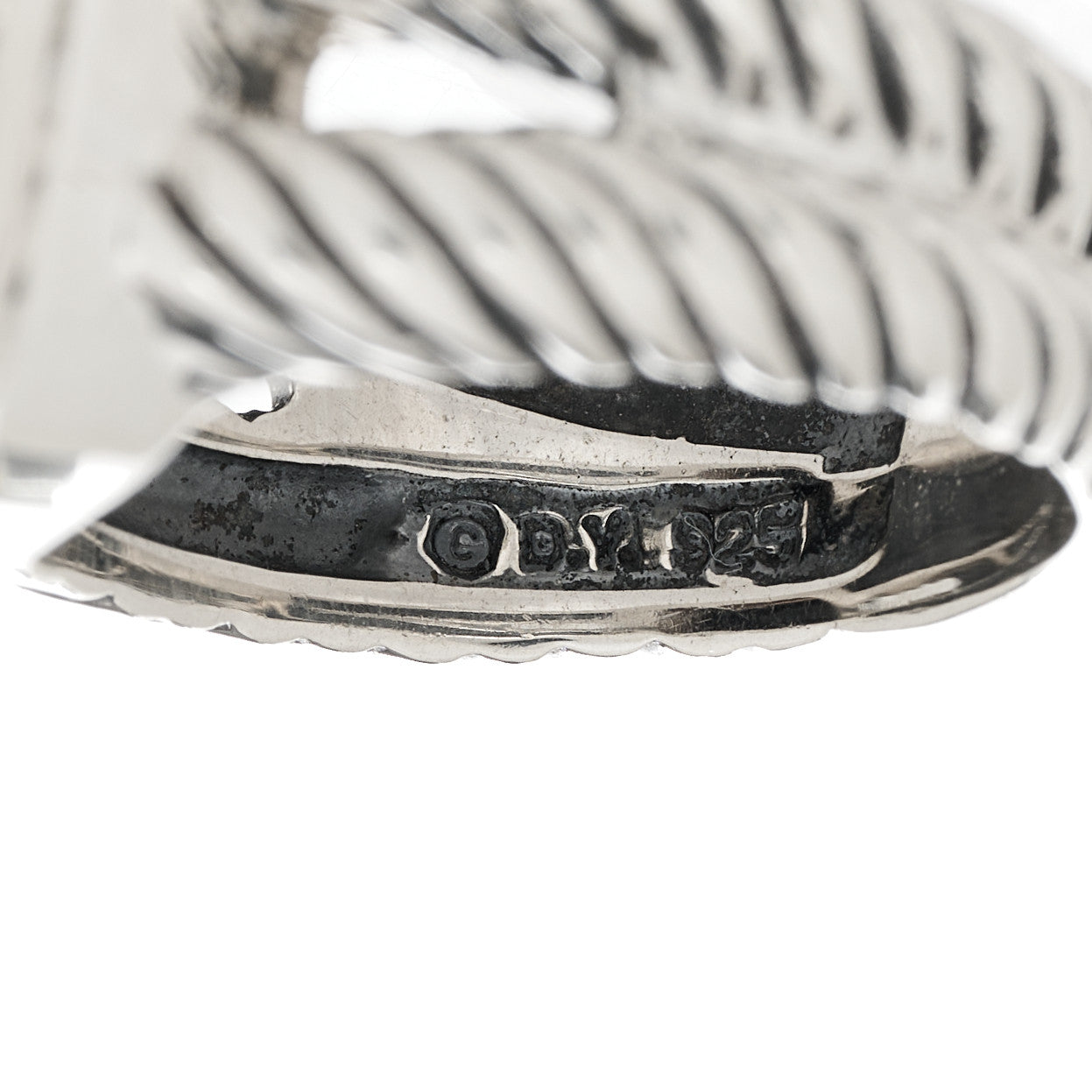 David Yurman Sterling Silver Diamond Black Onyx 11mm Albion Ring 53 6.25 5 of 5