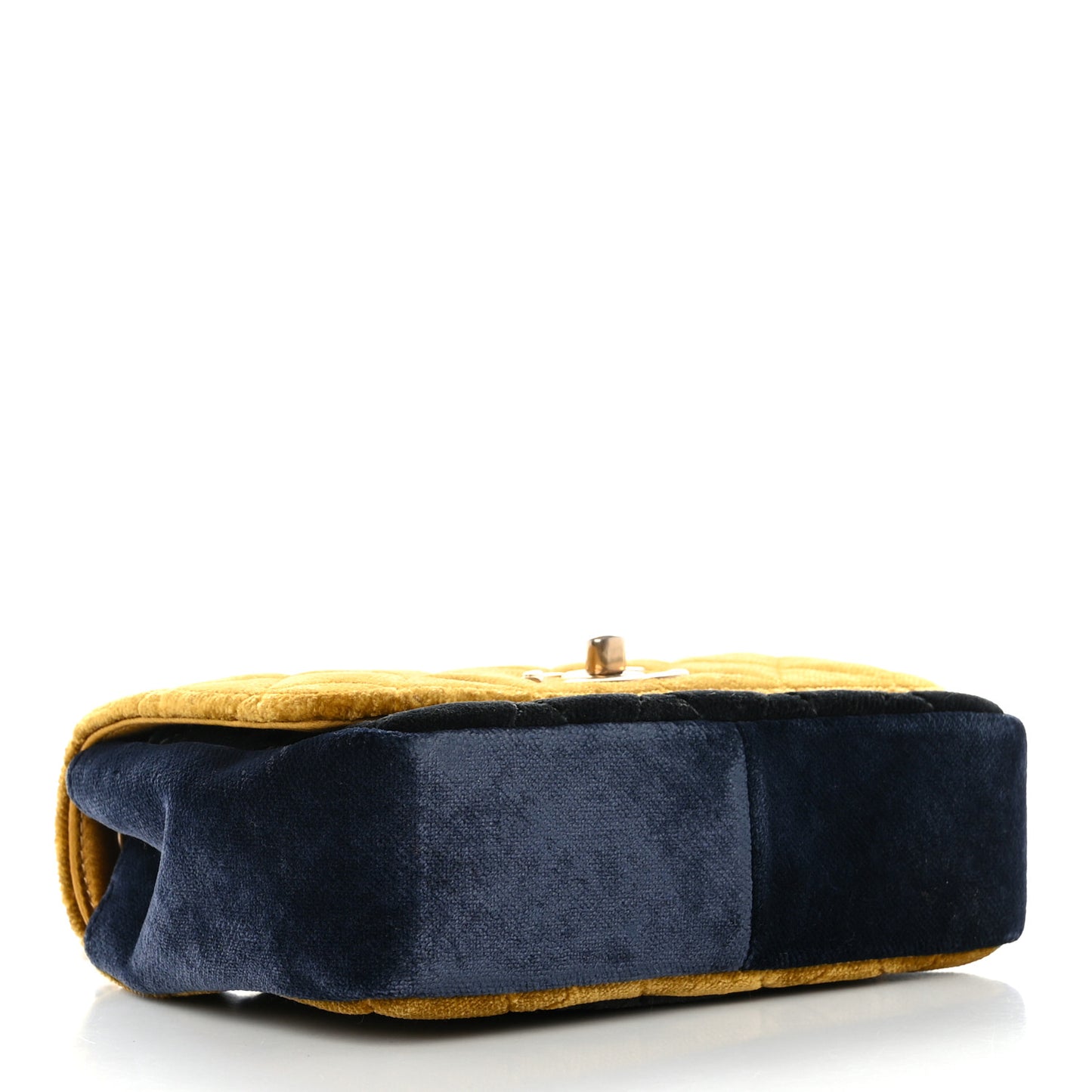 Velvet Quilted Small Flap Yellow Navy Charcoal