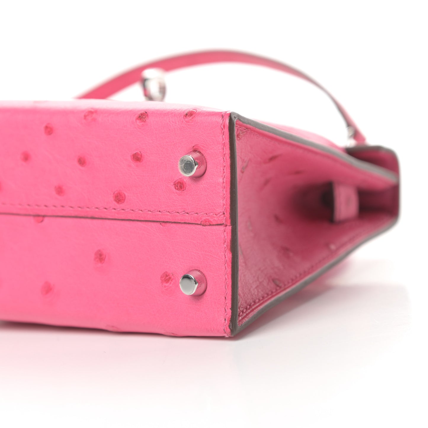 Ostrich Kelly Sellier Mini 20 Rose Tyrien