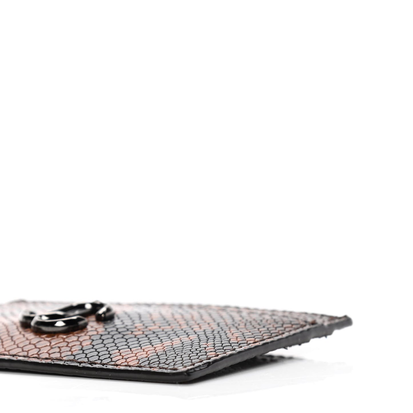 Calfskin Snake Printed Umika Card Holder Cuoio