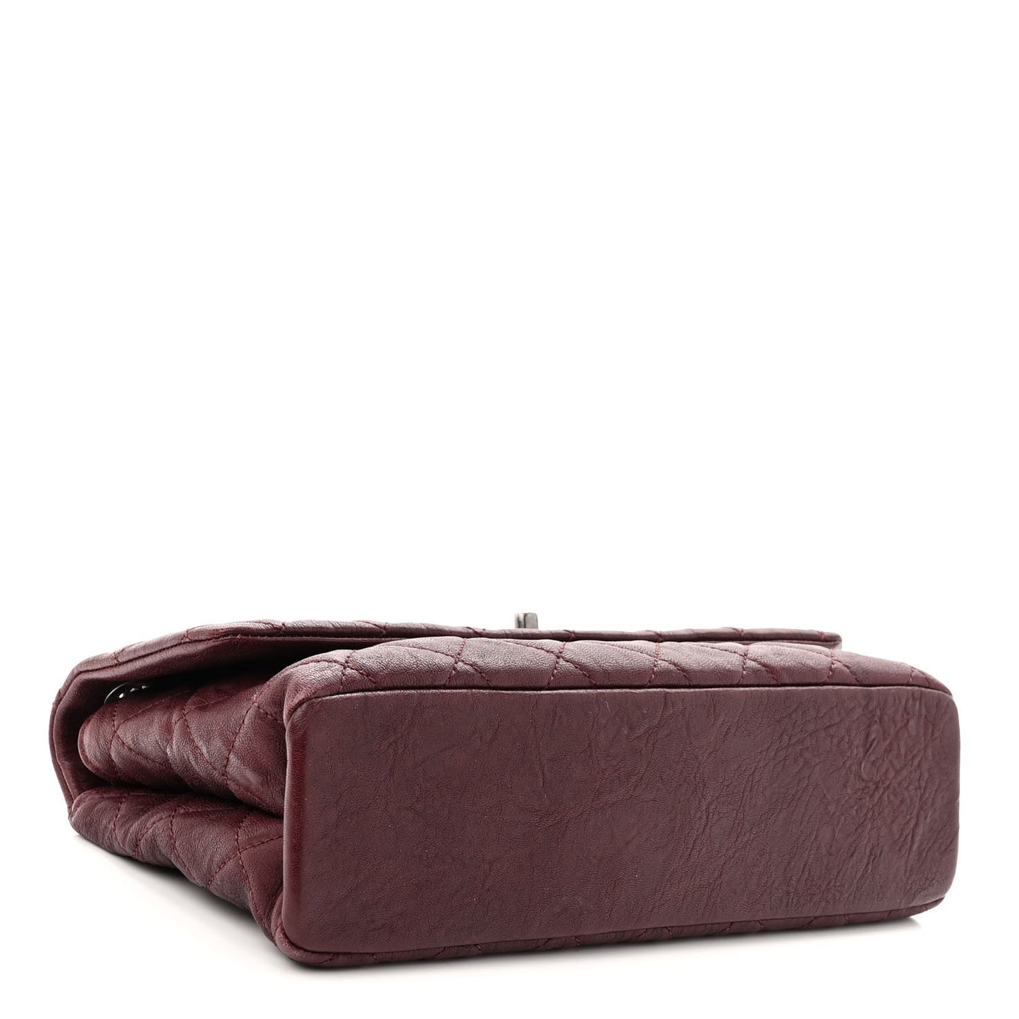 Crumpled Lambskin Quilted Medium Single Flap Burgundy