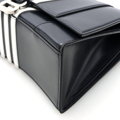 Balenciaga X ADIDAS Shiny Box Calfskin Medium Hourglass Top Handle Bag Black White 9 of 9