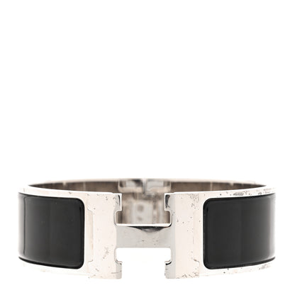 Hermes Enamel Wide Clic Clac H Bracelet GM Black 1 of 5