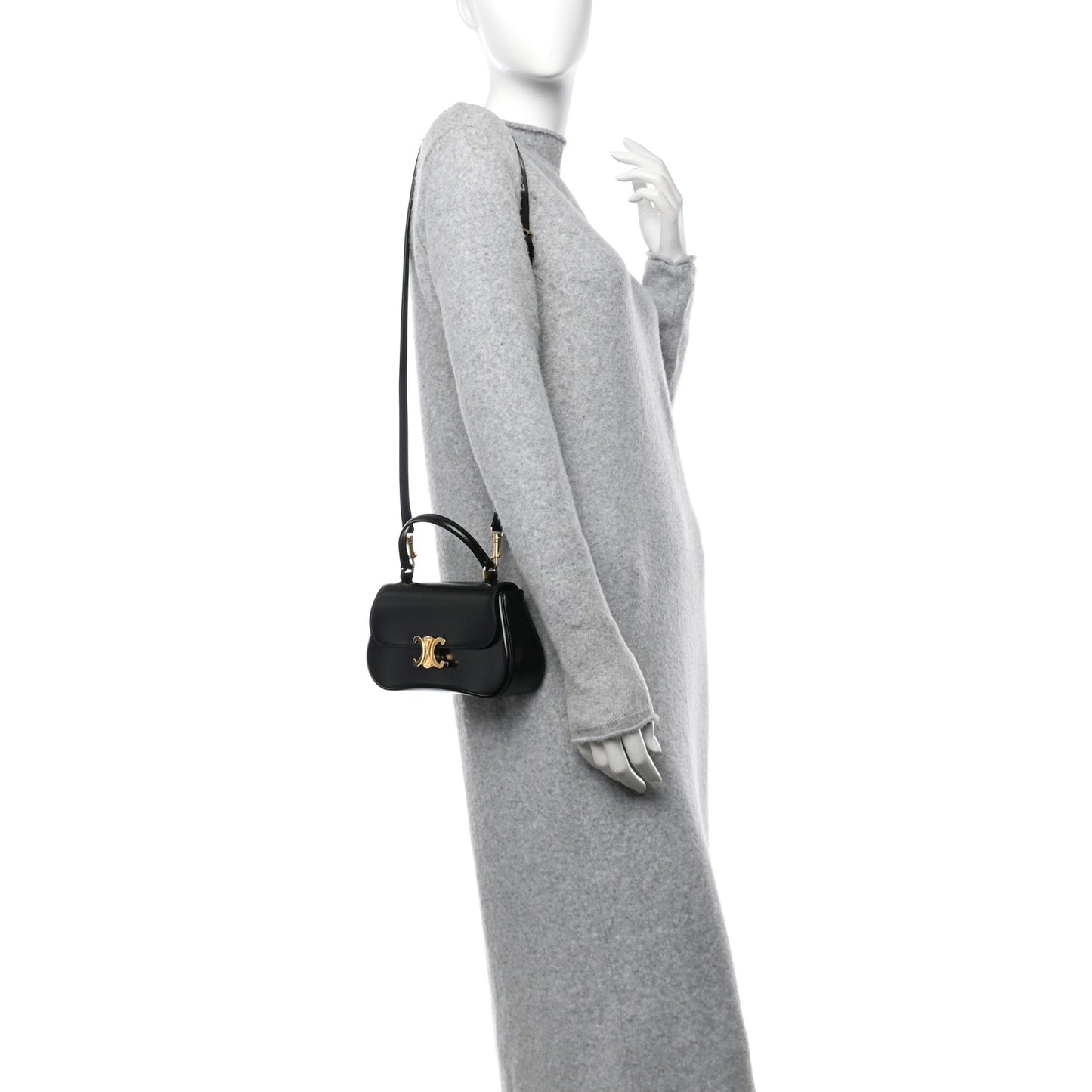 Shiny Calfskin Teen Lola Bag Black