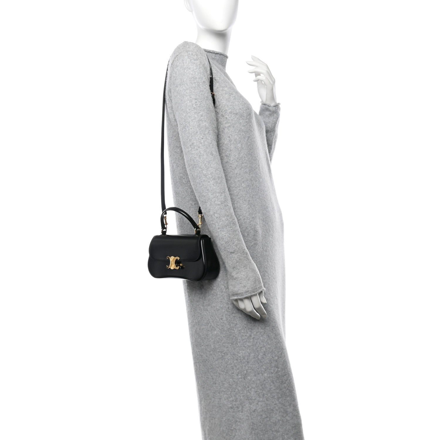 Celine Shiny Calfskin Teen Lola Bag Black 2 of 10