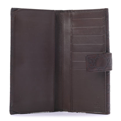 Gucci Guccissima Margaux Calfskin Metal Bar Continental Flap Wallet Chocolate 6 of 11