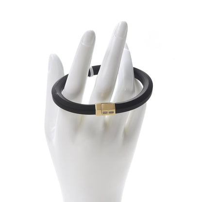 David Yurman 18K Yellow Gold Rubber 10.5mm Hex Bracelet Black 2 of 6