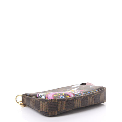 Louis Vuitton Damier Ebene 2020 Christmas Animation Big Wheel Mini Pochette Accessories Rose Ballerine 3 of 10