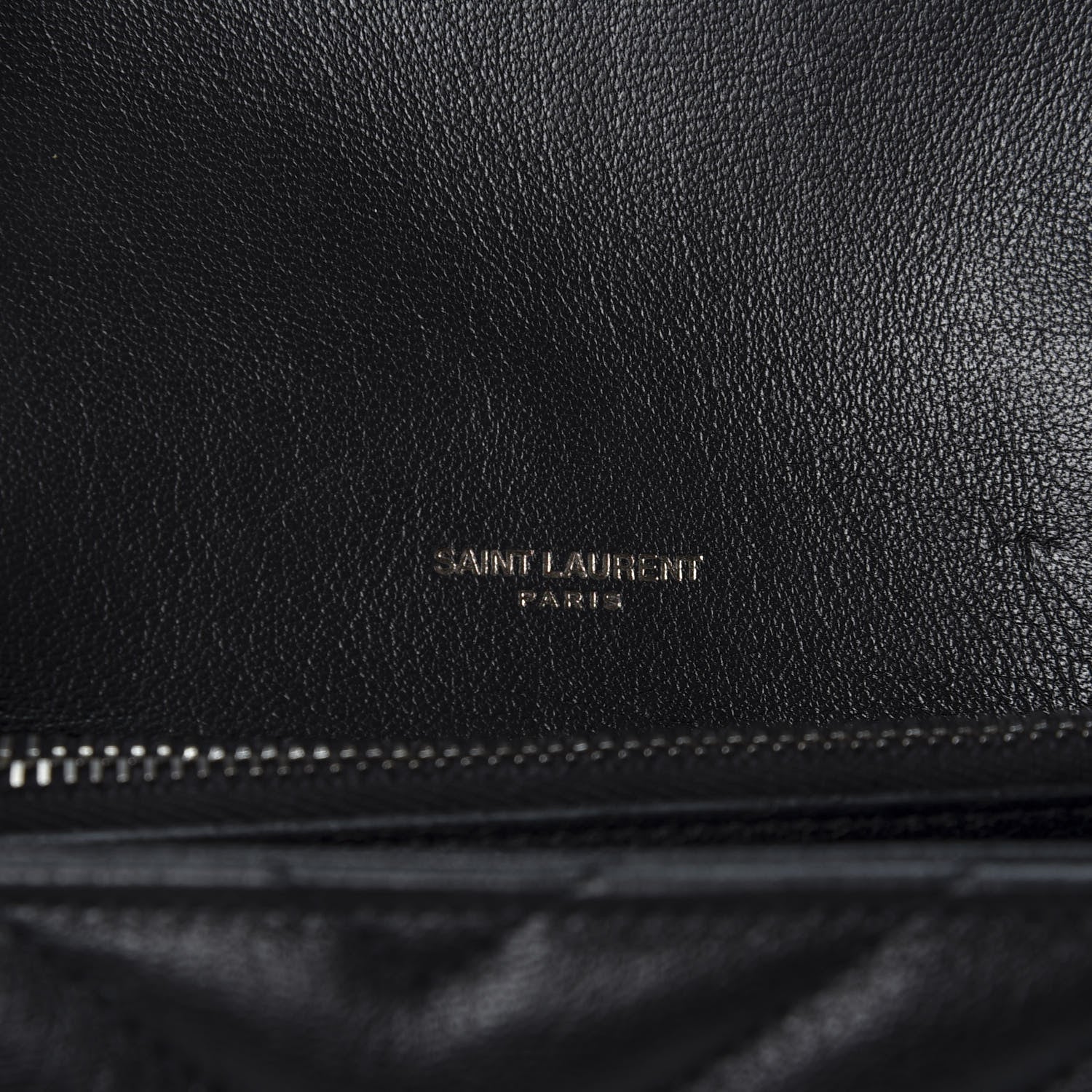 Saint Laurent Sheepskin Matelasse Chevron Monogram Medium College Bag Black 7 of 10