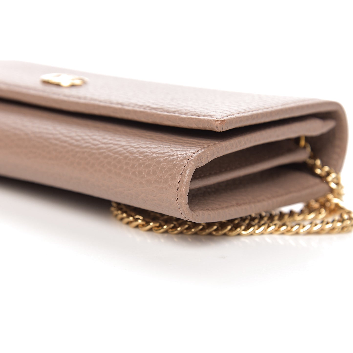 Dollar Calfskin Petite GG Marmont Wallet Chain Bag Porcelain Rose