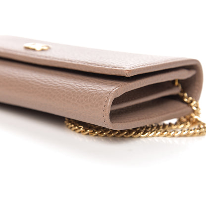 Gucci Dollar Calfskin Petite GG Marmont Wallet Chain Bag Porcelain Rose 8 of 9