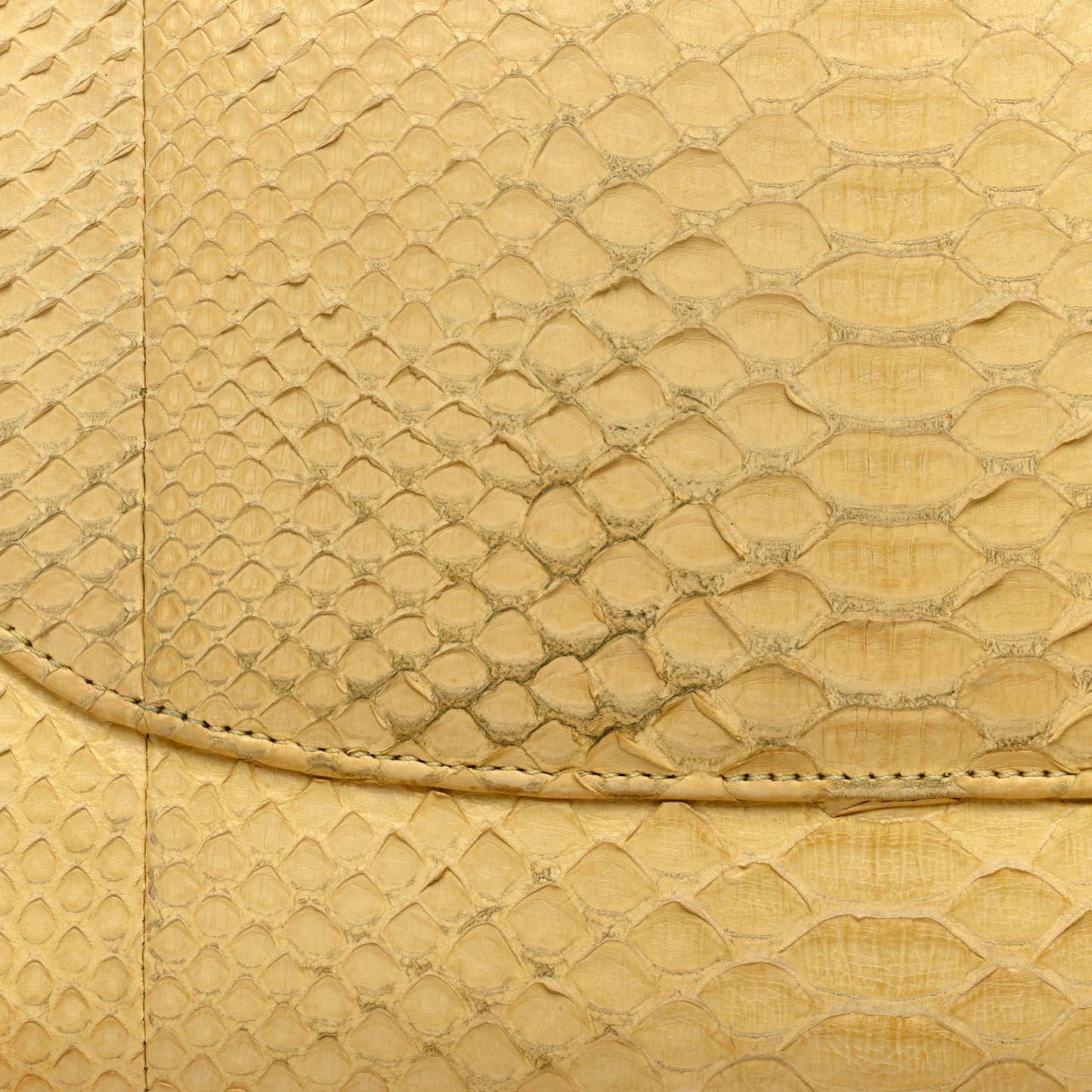 Snakeskin Jumbo Double Flap Yellow