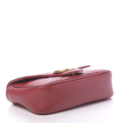 Gucci Calfskin Matelasse Super Mini GG Marmont Shoulder Bag Hibiscus Red 4 of 12