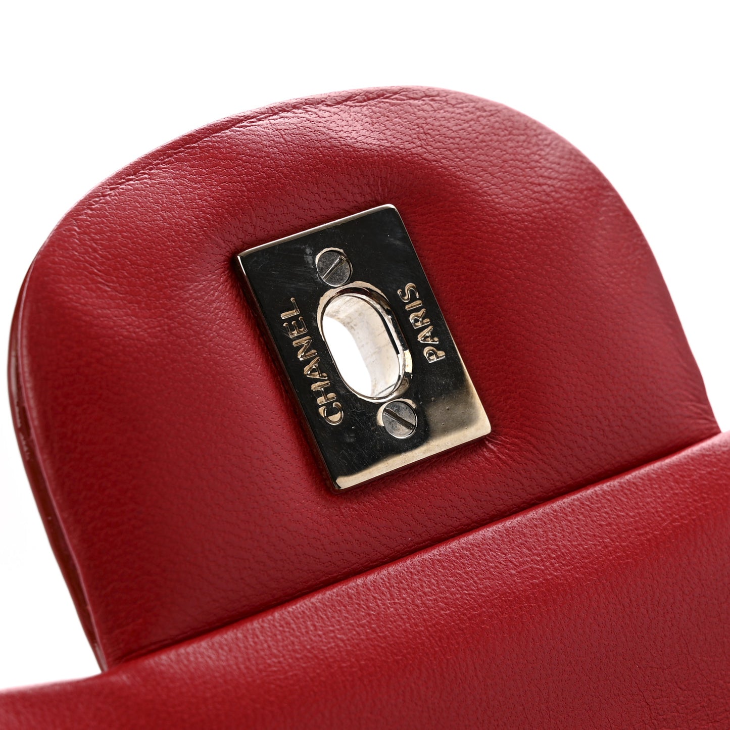 Patent Quilted Jumbo Double Flap Dark Red