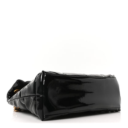 Saint Laurent Patent Quilted Small Loulou Puffer Monogram Chain Satchel Black 4 of 9