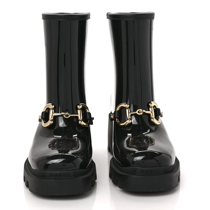 Gucci Rubber Womens Horsebit Ankle Boots 36 Black 2 of 8