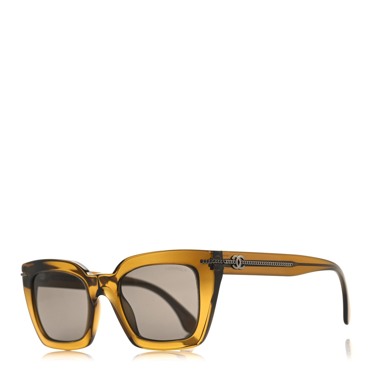 Acetate Square Sunglasses 5509-A Khaki