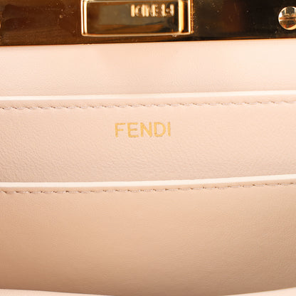 Fendi Vitello Seta Shiny Nappa Small Peekaboo I SEE U Satchel  Azzurro Baby Camelia 6 of 9