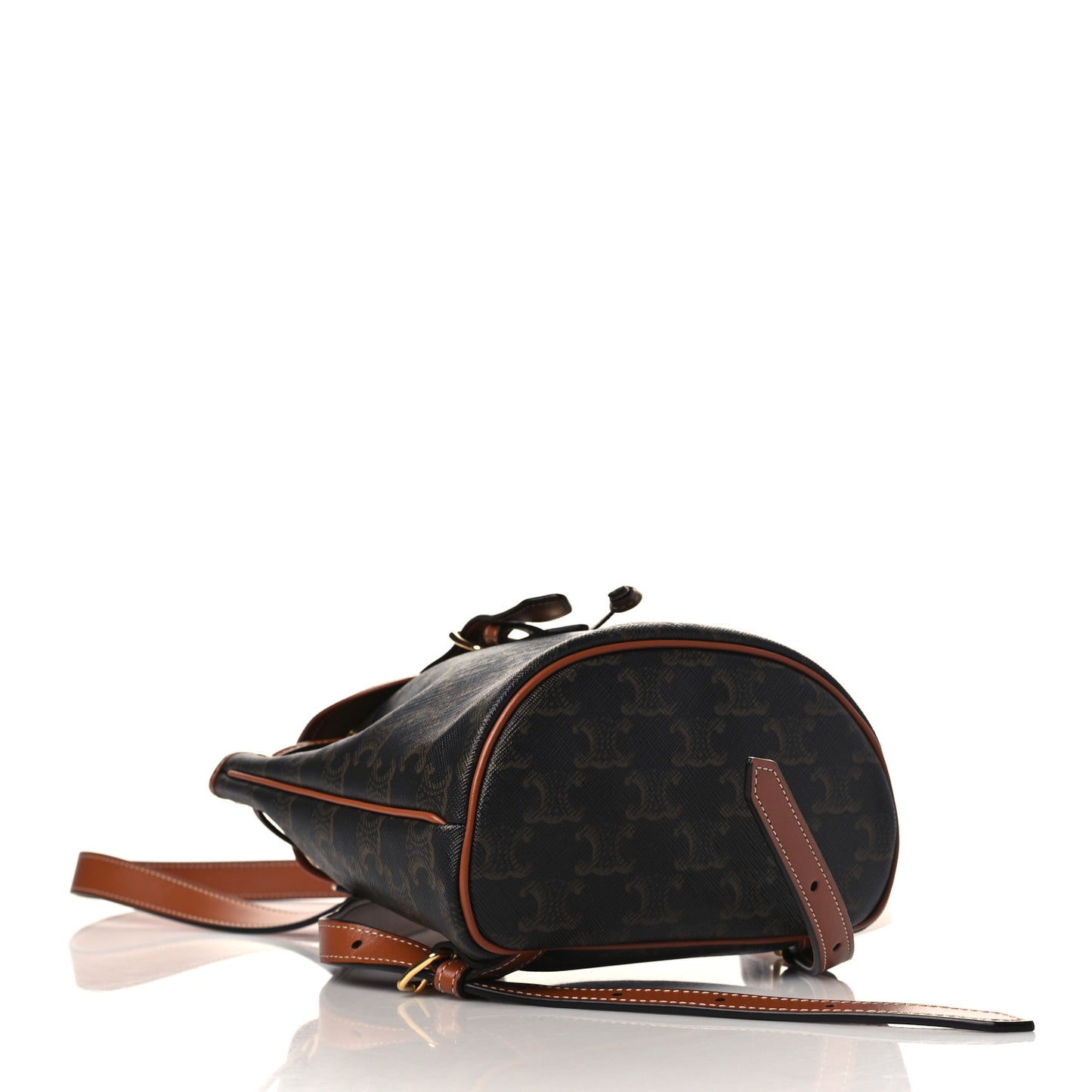 Triomphe Canvas Calfskin Mini Folco Backpack Tan